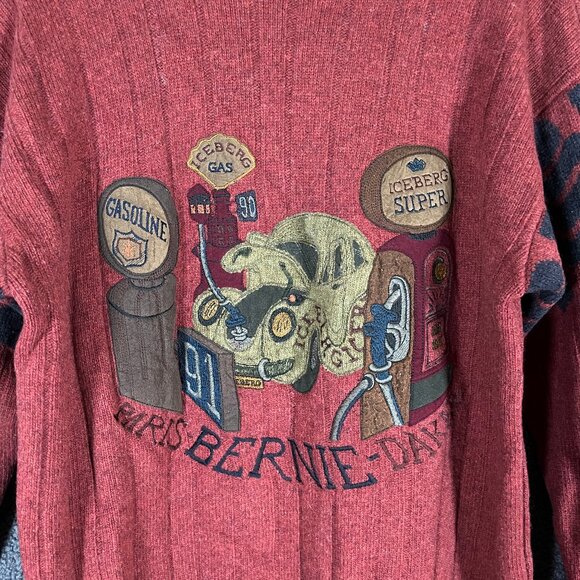 Iceberg Vintage Wool Paris Bernie Italy Made Sweater - Men's Size M - Brown - Picture 2 of 8